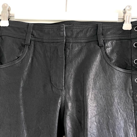 New A.L.C. ‘Dent’ Black Lace-Up Leather Pants Size 4 - Picture 6 of 13